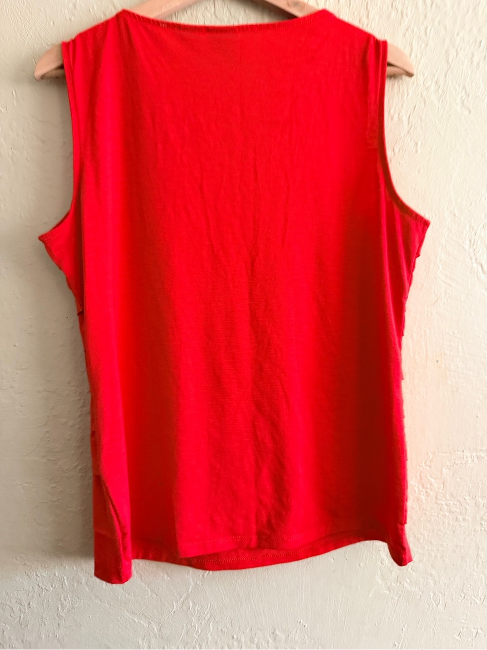Rafaella Red Sleeveless Ruffle Front Tank - Picture 2 of 3